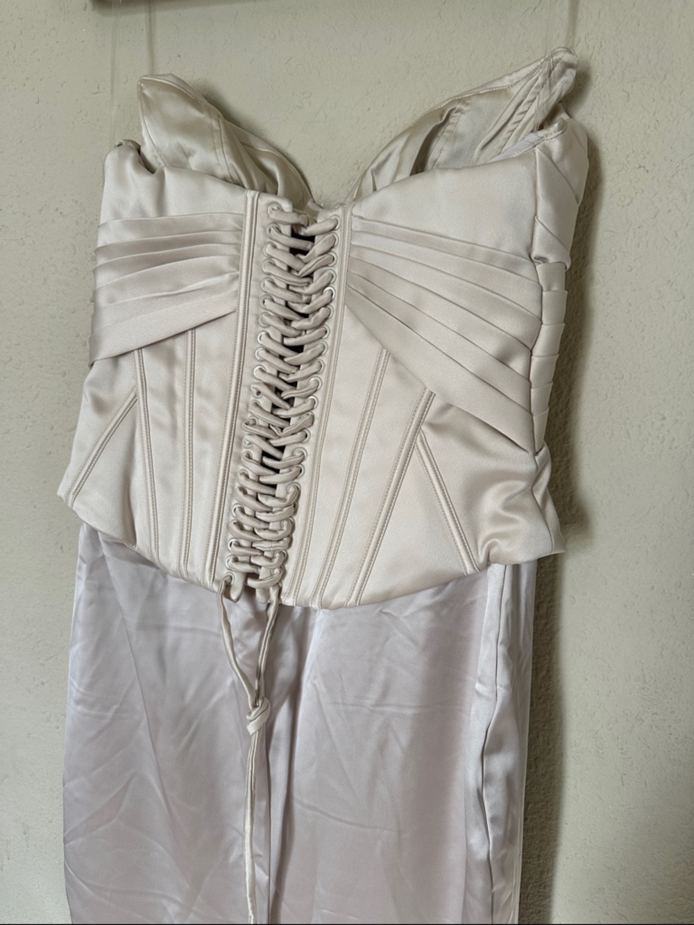 House of CB Eve size L A-C  Ivory Satin Corset Maxi Dress - Limited Edition - Picture 13 of 17